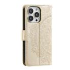 For iPhone 16 Pro Max Totem Flower Embossed Leather Phone Case(Gold) - 3