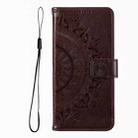 For iPhone 16 Pro Max Totem Flower Embossed Leather Phone Case(Brown) - 2