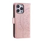 For iPhone 16 Pro Max Totem Flower Embossed Leather Phone Case(Rose Gold) - 3