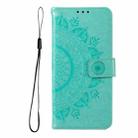 For iPhone 16 Plus Totem Flower Embossed Leather Phone Case(Green) - 2