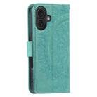 For iPhone 16 Plus Totem Flower Embossed Leather Phone Case(Green) - 3