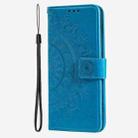 For iPhone 16 Plus Totem Flower Embossed Leather Phone Case(Blue) - 2