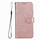 For iPhone 16 Totem Flower Embossed Leather Phone Case(Gold) - 2