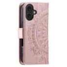 For iPhone 16 Totem Flower Embossed Leather Phone Case(Gold) - 3