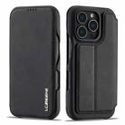 For iPhone 16 Pro Max LC.IMEEKE Hon Ancient Series Flip Leather Phone Case(Black) - 2