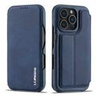 LC.IMEEKE Hon Ancient Series Flip Leather Phone Case For iPhone 15 Plus(Blue) - 2