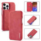 LC.IMEEKE Hon Ancient Series Flip Leather Phone Case For iPhone 15 Pro Max(Red) - 1