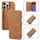 LC.IMEEKE Hon Ancient Series Flip Leather Phone Case For iPhone 15 Pro Max(Brown) - 1