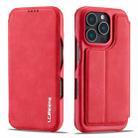 For iPhone 15 Pro LC.IMEEKE Hon Ancient Series Flip Leather Phone Case(Red) - 2