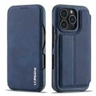 For iPhone 15 Pro LC.IMEEKE Hon Ancient Series Flip Leather Phone Case(Blue) - 2