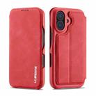 For iPhone 15 Plus LC.IMEEKE Hon Ancient Series Flip Leather Phone Case(Red) - 2