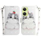 For OnePlus Nord CE 3 Lite/Nord N30 3D Colored Horizontal Flip Leather Phone Case(Cute Cat) - 1