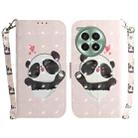 For OnePlus Ace 3 Pro 3D Colored Horizontal Flip Leather Phone Case(Heart Panda) - 1