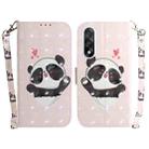For OnePlus Ace 5 Ultra / Nord 5 5G 3D Colored Flip Leather Phone Case(Heart Panda) - 1