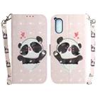 For Sony Xperia 5 V 3D Colored Horizontal Flip Leather Phone Case(Heart Panda) - 1