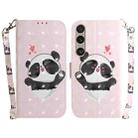 For Sony Xperia 1 VI 3D Colored Horizontal Flip Leather Phone Case(Heart Panda) - 1