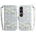 For Sony Xperia 1 VII 3D Colored Horizontal Flip Leather Phone Case(Magnolia) - 1