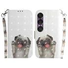 For Sony Xperia 1 VII 3D Colored Horizontal Flip Leather Phone Case(Pug) - 1