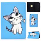 For Amazon Kindle Fire HD 8 (2016) / (2017) Voltage Painted Pattern Tablet PC Protective Leather Case with Bracket & Card Slot & Sleep / Wake-up & Anti-skid Strip(Blue Cat) - 1