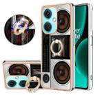 For OnePlus Nord CE 3 Lite / Nord N30 Electroplating Dual-side IMD Phone Case with Ring Holder(Retro Radio) - 1