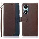 For Honor X5 Plus KHAZNEH Litchi Texture Leather RFID Phone Case(Brown) - 1