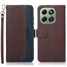 For Honor X6b KHAZNEH Litchi Texture Leather RFID Phone Case(Brown) - 1