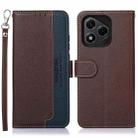 For Honor 400 Lite KHAZNEH Litchi Texture Leather RFID Phone Case(Brown) - 1