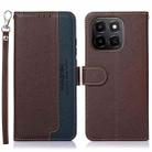 For Honor X6c 4G KHAZNEH Litchi Texture Leather RFID Phone Case(Brown) - 1
