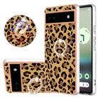 For Google Pixel 6a Electroplating Dual-side IMD Phone Case with Ring Holder(Leopard Print) - 1