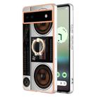 For Google Pixel 6a Electroplating Dual-side IMD Phone Case with Ring Holder(Retro Radio) - 2