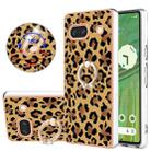 For Google Pixel 7a Electroplating Dual-side IMD Phone Case with Ring Holder(Leopard Print) - 1