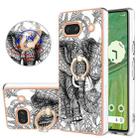 For Google Pixel 7a Electroplating Dual-side IMD Phone Case with Ring Holder(Totem Elephant) - 1