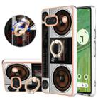 For Google Pixel 7a Electroplating Dual-side IMD Phone Case with Ring Holder(Retro Radio) - 1