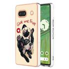 For Google Pixel 7a Electroplating Dual-side IMD Phone Case with Ring Holder(Lucky Dog) - 2