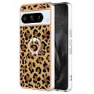 For Google Pixel 8 Pro Electroplating Dual-side IMD Phone Case with Ring Holder(Leopard Print) - 1