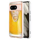 For Google Pixel 8 Electroplating Dual-side IMD Phone Case with Ring Holder(Draft Beer) - 1