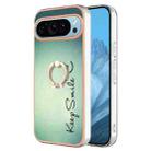 For Google Pixel 9 Electroplating Dual-side IMD Phone Case with Ring Holder(Smile) - 1