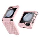 For Samsung Galaxy Z Flip5 Diamond Lattice Hinge Phone Case(Pink) - 1