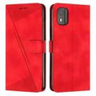 For Nokia C02 Dream Triangle Leather Phone Case with Lanyard(Red) - 1