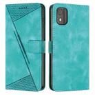 For Nokia C02 Dream Triangle Leather Phone Case with Lanyard(Green) - 1