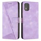 For Nokia C02 Dream Triangle Leather Phone Case with Lanyard(Purple) - 1