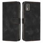 For Nokia C02 Dream Triangle Leather Phone Case with Lanyard(Black) - 1