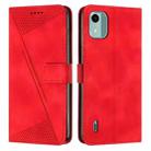 For Nokia C12 Dream Triangle Leather Phone Case with Lanyard(Red) - 1