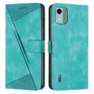 For Nokia C12 Dream Triangle Leather Phone Case with Lanyard(Green) - 1