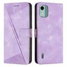 For Nokia C12 Dream Triangle Leather Phone Case with Lanyard(Purple) - 1