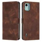 For Nokia C12 Dream Triangle Leather Phone Case with Lanyard(Brown) - 1