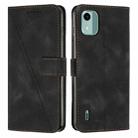 For Nokia C12 Dream Triangle Leather Phone Case with Lanyard(Black) - 1