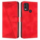 For Nokia C22 Dream Triangle Leather Phone Case with Lanyard(Red) - 1