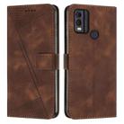 For Nokia C22 Dream Triangle Leather Phone Case with Lanyard(Brown) - 1