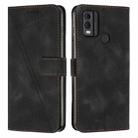 For Nokia C22 Dream Triangle Leather Phone Case with Lanyard(Black) - 1